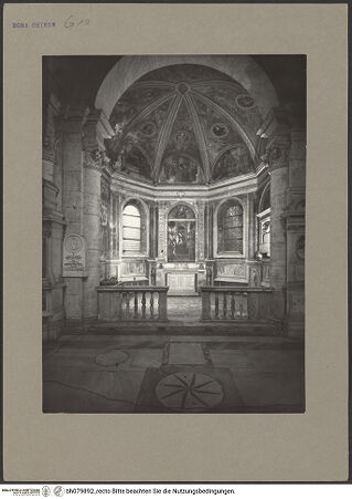Vorderseite von ICCD? [https://www.deutsche-digitale-bibliothek.de/content/lizenzen/rv-ez/] Santa Maria del PopoloCappella di Sant'Agostino & Cappella della Madonna dell'Orto - Blick in die Kapelle, bh079892_recto. Foto.