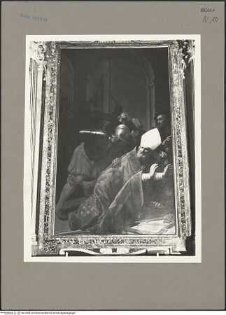 Vorderseite von Fototeca dell'Unione Internazionale presso l'American Academy in Rome [https://www.deutsche-digitale-bibliothek.de/content/lizenzen/rv-fz/] Das Martyrium des heiligen Lambertus - Gesamtansicht, bh079894_recto. Foto.