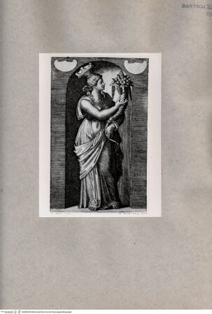 Vorderseite von  [http://creativecommons.org/publicdomain/mark/1.0/] Junge Frau mit einem mit Blumen und Früchten gefüllten Horn - , bh080058. Foto.