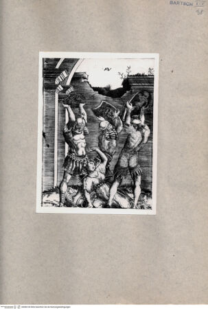 Vorderseite von  [http://creativecommons.org/publicdomain/mark/1.0/] Tarpeia und die Sabiner - , bh080100. Foto.