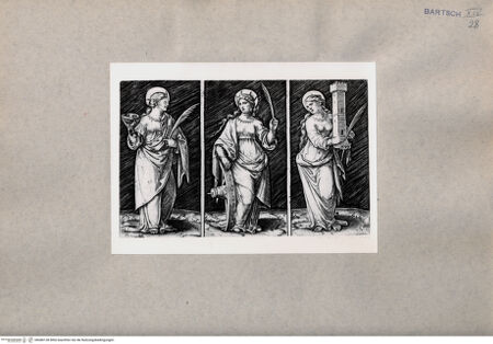 Vorderseite von  [http://creativecommons.org/publicdomain/mark/1.0/] Heilige Lucia, Katharina und Barbara - , bh080138. Foto.