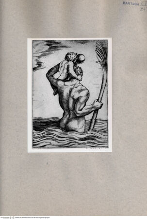 Vorderseite von  [http://creativecommons.org/publicdomain/mark/1.0/] Heiliger Christophorus - , bh080158. Foto.