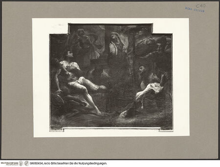 Vorderseite von ICCD [https://www.deutsche-digitale-bibliothek.de/content/lizenzen/rv-ez/] Martyrium des heiligen Laurentius - Gesamtaufnahme, freigestellt, vor der Restaurierung, bh080434_recto. Foto.