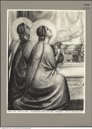 Vorderseite von Alinari [https://www.deutsche-digitale-bibliothek.de/content/lizenzen/rv-ez/] Marienkrönung mit Engeln und Heiligen (Polittico Baroncelli) - Mitteltafel: Detail der adorierenden Engel, bh080911_recto. Foto.