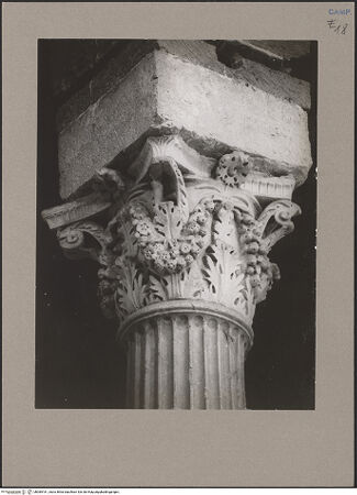 Vorderseite von Hutzel, Max [https://www.deutsche-digitale-bibliothek.de/content/lizenzen/rv-ez/] Kapitelle der Nordarkade und des NordseitenschiffesKapitell 2 - Seitenansicht, bh085161_recto. Foto: Hutzel, Max.