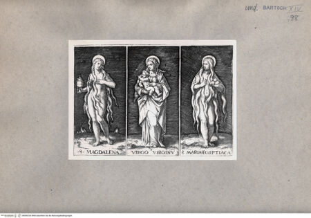 Vorderseite von  [http://creativecommons.org/publicdomain/mark/1.0/] Maria Magdalena, Jungfrau Maria und Maria von Ägypten - , bh085224. Foto.