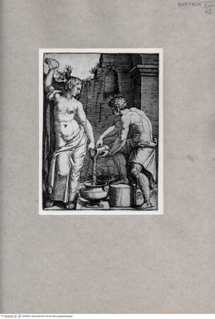 Vorderseite von  [http://creativecommons.org/publicdomain/mark/1.0/] Mann lässt für eine Frau ein Bad ein - , bh085241. Foto.