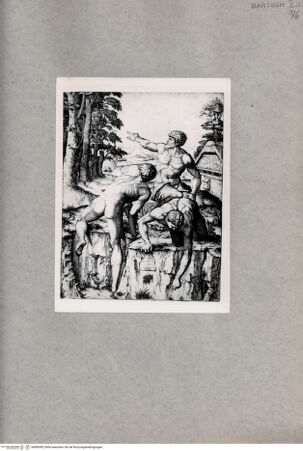 Vorderseite von  [http://creativecommons.org/publicdomain/mark/1.0/] Drei Soldaten (Schlacht von Cascina) - , bh085402. Foto.