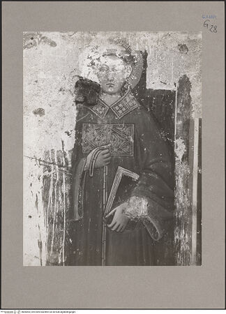 Vorderseite von Hutzel, Max [https://www.deutsche-digitale-bibliothek.de/content/lizenzen/rv-ez/] Verkündigung und heiliger Leonhard von Noblac - Detail: Leonhard, bh085464_recto. Foto: Hutzel, Max.