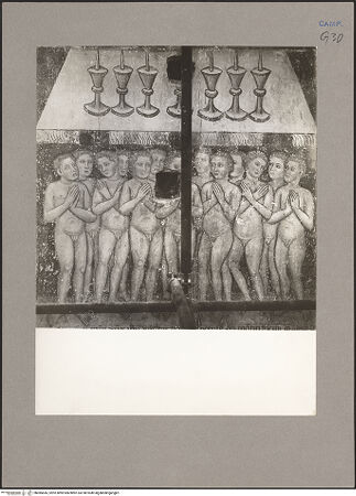 Vorderseite von Hutzel, Max [https://www.deutsche-digitale-bibliothek.de/content/lizenzen/rv-ez/] Jüngstes GerichtOberes Register: Christus, Die Apostel, Maria, Johannes der Täufer - Die Unschuldigen unter dem Altar, bh085645_recto. Foto: Hutzel, Max.