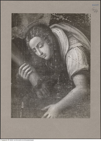 Vorderseite von Hutzel, Max [https://www.deutsche-digitale-bibliothek.de/content/lizenzen/rv-ez/] Trauer um den toten Christus - Detail: Maria Magdalena, bh085651_recto. Foto: Hutzel, Max.