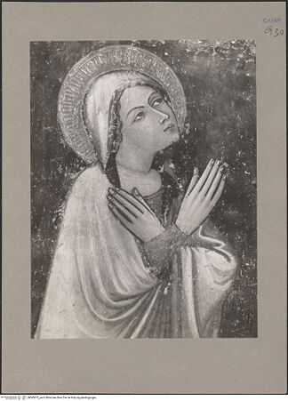 Vorderseite von Hutzel, Max [https://www.deutsche-digitale-bibliothek.de/content/lizenzen/rv-ez/] Jüngstes GerichtOberes Register: Christus, Die Apostel, Maria, Johannes der Täufer - Maria, bh085673_recto. Foto: Hutzel, Max.