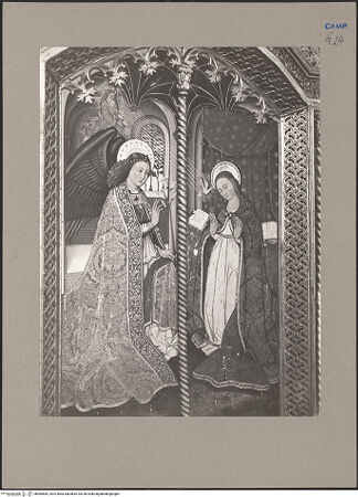 Vorderseite von Hutzel, Max [https://www.deutsche-digitale-bibliothek.de/content/lizenzen/rv-ez/] Verkündigung - Detail: Verkündigung, bh085689_recto. Foto: Hutzel, Max.