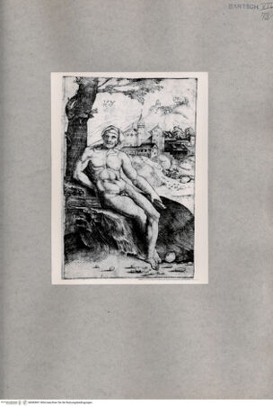 Vorderseite von  [http://creativecommons.org/publicdomain/mark/1.0/] Unbekleideter Mann vor einer Stadt - , bh085841. Foto.