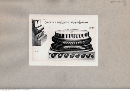 Vorderseite von  [http://creativecommons.org/publicdomain/mark/1.0/] Säulenbasis - , bh085861. Foto.