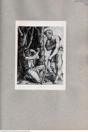 Vorderseite von  [http://creativecommons.org/publicdomain/mark/1.0/] Zwei Männer, einer in Lumpen - , bh085918. Foto.