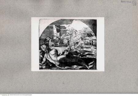 Vorderseite von  [http://creativecommons.org/publicdomain/mark/1.0/] Venus und Armor vor einer Landschaft - , bh085934. Foto.