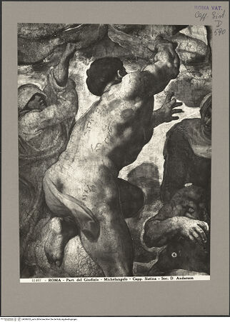 Vorderseite von Alinari [https://www.deutsche-digitale-bibliothek.de/content/lizenzen/rv-ez/] Das Jüngste Gericht - Auferstehender in Rückenansicht, bh086363_recto. Foto.