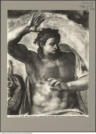 Vorderseite von Alinari [https://www.deutsche-digitale-bibliothek.de/content/lizenzen/rv-ez/] Das Jüngste Gericht - Christus, bh086525_recto. Foto.