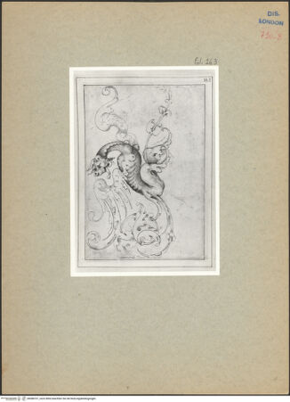 Vorderseite von Courtauld Institute [https://www.deutsche-digitale-bibliothek.de/content/lizenzen/rv-ez/] Codex ConerTierornament - , bh088707_recto. Foto.