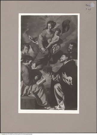 Vorderseite von Sopr. BAS NA [https://www.deutsche-digitale-bibliothek.de/content/lizenzen/rv-ez/] Madonna mit dem heiligen Matthäus und zwei dominikanischen Heiligen - Gesamtansicht, bh088818_recto. Foto.