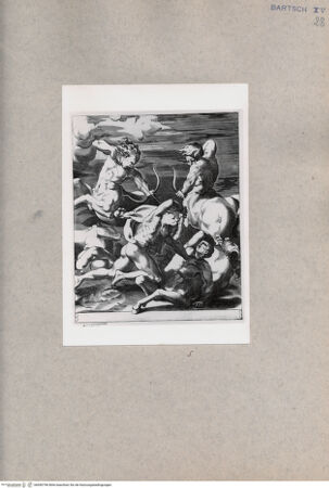 Vorderseite von  [http://creativecommons.org/publicdomain/mark/1.0/] Herkules und Kentauren - , bh090796. Foto.