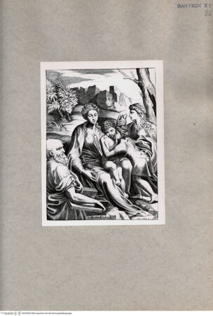 Vorderseite von  [http://creativecommons.org/publicdomain/mark/1.0/] Heilige Familie mit Magdalena und Johannesknaben - , bh090824. Foto.