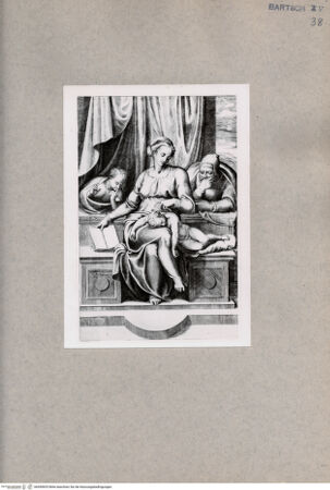 Vorderseite von  [http://creativecommons.org/publicdomain/mark/1.0/] Heilige Familie und Johannes - , bh090835. Foto.