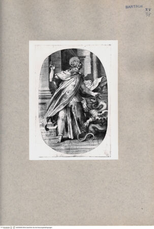 Vorderseite von  [http://creativecommons.org/publicdomain/mark/1.0/] Heiliger Paulus und Drache - , bh090840. Foto.