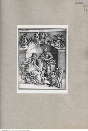 Vorderseite von  [http://creativecommons.org/publicdomain/mark/1.0/] Heilige Familie und Putti - , bh091026. Foto.