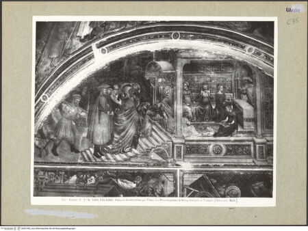 Vorderseite von Alinari [https://www.deutsche-digitale-bibliothek.de/content/lizenzen/rv-ez/] Szenen aus dem Leben MariensDarbringung Marias im Tempel - Gesamtansicht, bh091385_recto. Foto.