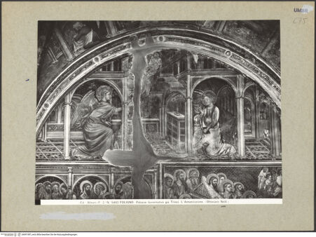 Vorderseite von Alinari [https://www.deutsche-digitale-bibliothek.de/content/lizenzen/rv-ez/] Szenen aus dem Leben MariensVerkündigung der Geburt Christi - Gesamtansicht, bh091387_recto. Foto.