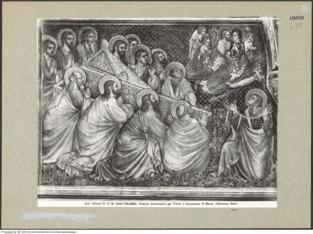 Vorderseite von Alinari [https://www.deutsche-digitale-bibliothek.de/content/lizenzen/rv-ez/] Szenen aus dem Leben MariensMariä Himmelfahrt - Gesamtansicht, bh091393_recto. Foto.