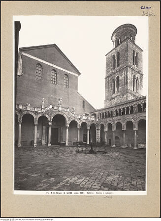 Vorderseite von Alinari [https://www.deutsche-digitale-bibliothek.de/content/lizenzen/rv-ez/] Duomo & San Matteo - Narthex und Südflügel von Nordwesten, bh091655_recto. Foto.