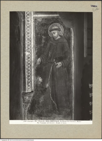 Vorderseite von Alinari [https://www.deutsche-digitale-bibliothek.de/content/lizenzen/rv-ez/] Apsisdekoration mit Passionsszenen und HeiligenHeiliger Franziskus mit Stifter - Gesamtansicht, bh091768_recto. Foto.