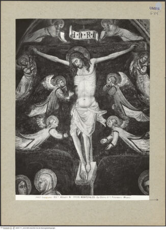 Vorderseite von Alinari [https://www.deutsche-digitale-bibliothek.de/content/lizenzen/rv-ez/] Szenen der Passionsgeschichte, Heilige und ProphetenKreuzigung Christi - Detail: Christus am Kreuz, bh091771_recto. Foto.