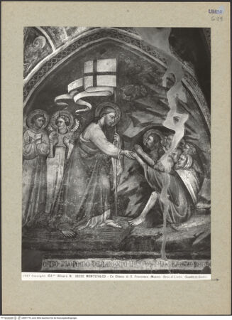 Vorderseite von Alinari [https://www.deutsche-digitale-bibliothek.de/content/lizenzen/rv-ez/] Szenen der Passionsgeschichte, Heilige und ProphetenChristus in der Unterwelt - Gesamtansicht, bh091775_recto. Foto.