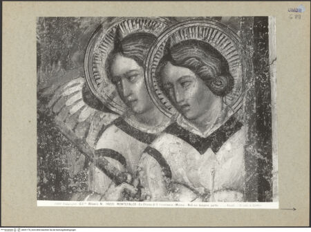 Vorderseite von Alinari [https://www.deutsche-digitale-bibliothek.de/content/lizenzen/rv-ez/] Szenen der Passionsgeschichte, Heilige und ProphetenNoli me tangere - Detail: zwei Engel am rechten Bildrand, bh091778_recto. Foto.