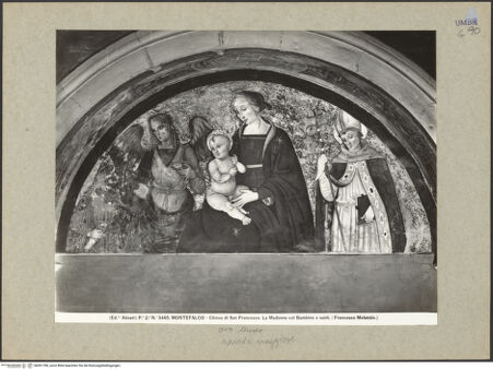 Vorderseite von Alinari [https://www.deutsche-digitale-bibliothek.de/content/lizenzen/rv-ez/] NischendekorationMadonna zwischen Tobias mit dem Engel und dem heiligen Ludwig von Toulouse - Gesamtansicht, bh091780_recto. Foto.