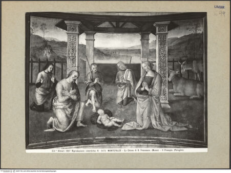 Vorderseite von Alinari [https://www.deutsche-digitale-bibliothek.de/content/lizenzen/rv-ez/] Altarnische mit der Anbetung des KindesAnbetung des Kindes - Gesamtansicht, bh091783_recto. Foto.