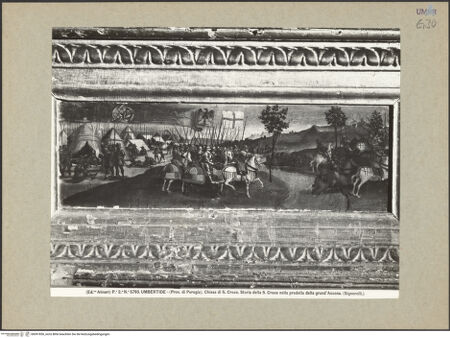 Vorderseite von Alinari [https://www.deutsche-digitale-bibliothek.de/content/lizenzen/rv-ez/] KreuzabnahmealtarKreuzlegendeSchlacht an der Milvischen Brücke - Gesamtansicht, bh091850_recto. Foto.