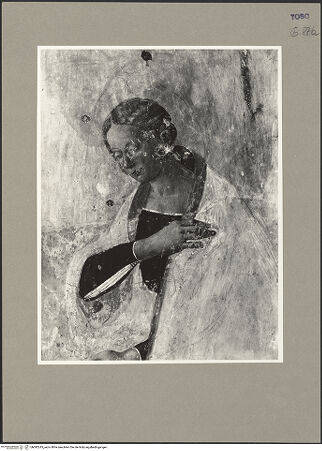 Vorderseite von ICCD [https://www.deutsche-digitale-bibliothek.de/content/lizenzen/rv-ez/] Verkündigung - Detail, Maria (Oberkörper), bh092243_recto. Foto.