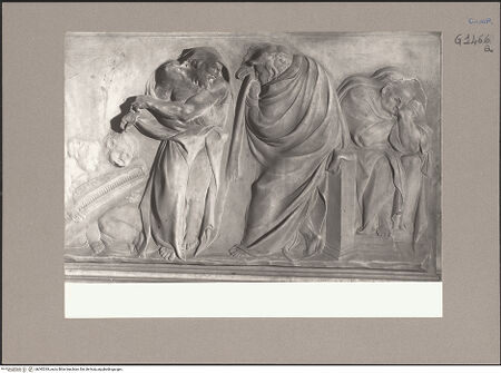 Vorderseite von Neri, Alfredo [https://www.deutsche-digitale-bibliothek.de/content/lizenzen/rv-ez/] Grabmal des Andrea BonifacioUnteres Register (Begräbnis und Trauer) - Detail: Begräbnisszene, rechte Seite, bh092293_recto. Foto: Neri, Alfredo.