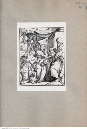 Vorderseite von  [http://creativecommons.org/publicdomain/mark/1.0/] Madonna mit Heiligen - , bh092501. Foto.