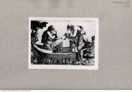 Vorderseite von  [http://creativecommons.org/publicdomain/mark/1.0/] Paar mit Kind in einem Boot - , bh092550. Foto.