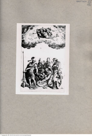 Vorderseite von  [http://creativecommons.org/publicdomain/mark/1.0/] Anbetung des Christuskindes mit den Heiligen Georg, Blasius, Nikolaus und Katharina - , bh092559. Foto.