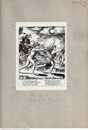 Vorderseite von  [http://creativecommons.org/publicdomain/mark/1.0/] Geschichte Apollo und Daphne - , bh092792. Foto.