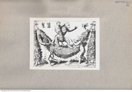 Vorderseite von  [http://creativecommons.org/publicdomain/mark/1.0/] Zwei Putten, ein Kleinkind und ein Affe - , bh092810. Foto.