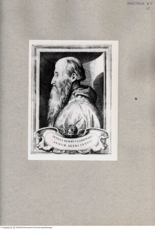 Vorderseite von  [http://creativecommons.org/publicdomain/mark/1.0/] Bildnis des Pietro Bembo - , bh092833. Foto.