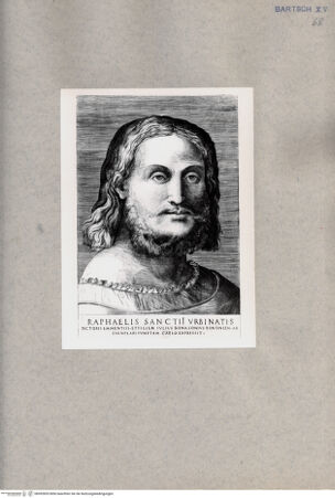 Vorderseite von  [http://creativecommons.org/publicdomain/mark/1.0/] Bildnis des Raphael Sanzio (Raffael) - , bh092835. Foto.